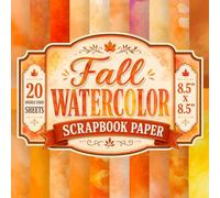 Fall Watercolor Scrapbook Paper: 8.5" x 8.5" 20 Double-Sided Sheet 20 Designs Decorative Craft Paper with Warm Autumn Paint Washes, Soft Orange & ... Journals, Card Making, Decoupage & Collage