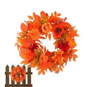 Fall Wreath | 19.69 Inch Artificial Maple Leaves Sunflower Decoration