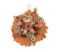 Fall Wreath - Cloth 31x31x8cm, Scarecrow Maple Leaf Autumn Door Wreath