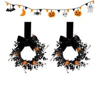 Fall Wreath Halloween Decor - Garland Gothic Bow Garland, Autumn Door