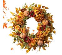 Fall Wreath - Pumpkin Autumn Front Door Wreath Outdoor Decor, Artificial Hydrangea and Flower Wreaths For Thanksgiving Harvest, Indoor Outdoor Party Decorations For Living Room, Bedroom, Garden