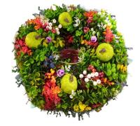 Fall Wreaths for Front Door | White Pumpkin Leaves Outdoor Wreath - Rustic Decorative Sign Garland for Window Fireplace Entryway Patio Wall Thanksgiving Christmas Decor