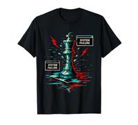 Falla del sistema Chess King Glitch Art Ajedrez Jugador Camiseta