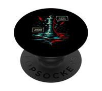 Falla del sistema Chess King Glitch Art Ajedrez Jugador PopSockets PopGrip Adhesivo