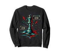 Falla del sistema Chess King Glitch Art Ajedrez Jugador Sudadera