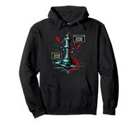 Falla del sistema Chess King Glitch Art Ajedrez Jugador Sudadera con Capucha