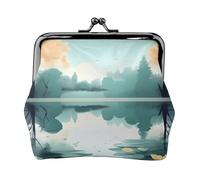 Fallen Leaves on a Tranquil Lake - Monedero pequeño para mujer, bolsa rectangular con cierre de beso, tamaño de bolsillo, mini monedero para mujer