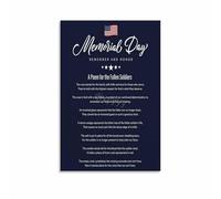 Fallen Soldier Memorial Sign Missing Man Table Memorial Day Veterans Day Poster Military Tribute Wall Art for Living Room Bedroom Decor(Unframed,12x18inch(30x45cm))