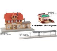 Faller 190072 Set De 3 Estaciones Bruderstadt Con Andén Y Kiosco NUEVO OVP