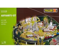 FALLER Auffahrts-Set Modellbausatz mit 75 Einzelteilen R1=193 mm I Modelleisenba