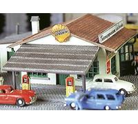 Faller - Estación de Servicio Shell, Kit de construcción de edificios en miniatura, Modern, Realista, Adultos, Hobbyistas, 14 años en adelante, Unisex