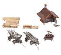 FALLER FA 232359 - Caseta para Hornear con Accesorios para el Modelo de ferrocarril, construcción de maquetas, Color marrón y Gris