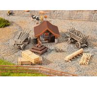 FALLER FA 232359 - Caseta para Hornear con Accesorios para el Modelo de ferrocarril, construcción de maquetas, Color marrón y Gris