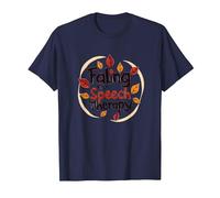 Falling For Speech Therapy - Regalo temático de otoño Camiseta, Hombre, Azul Marino, 3XL