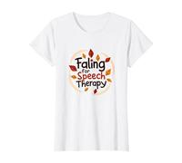 Falling For Speech Therapy - Regalo temático de otoño Camiseta, Mujer, Blanco, XXL