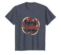 Falling For Speech Therapy - Regalo temático de otoño Camiseta, Niños, Azul Jaspeado, 2 años