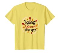 Falling For Speech Therapy - Regalo temático de otoño Camiseta, Niños, Limón, 8 años
