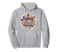 Falling For Speech Therapy - Regalo temático de otoño Sudadera con Capucha, Unisex para Adultos, Gris Jaspeado, L