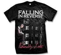 Falling In Reverse Fashionably Late Cover Unisex 100% Cotton Short-Sleeve T-Shirts Black S