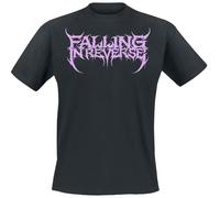 Falling In Reverse Popular Monster Text Hombre Camiseta Negro 100% algodón Regular