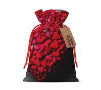 Falling Red Hearts"Bolsa de regalo reutilizable para fiestas y diseño de cordón que hacen que tu regalo sea más delicado