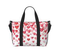 Falling Red Hearts - Bolsa de viaje oblicua a través de la mano, de poliéster, para mujeres y hombres, bolsa de mano, color negro, talla única, Negro, One Size