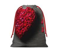 Falling Red Hearts - Bolsas de regalo con cordón para fiestas, bolsas especiales para caramelos, regalos de boda, Navidad