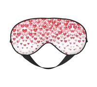 Falling Red Hearts Print Soft Adjustable Sleep Eye Mask, Blackout Silk Light Pressure Blindfold for Men Women