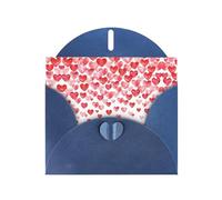 Falling Red Hearts Printing Holiday Love Buckle Pearl Paper Bulk con sobres, tarjetas de felicitación, pensando en ti, 4 x 6 pulgadas