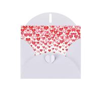 Falling Red Hearts Printing Holiday Love Buckle Pearl Paper Bulk con sobres, tarjetas de felicitación, pensando en ti, 4 x 6 pulgadas
