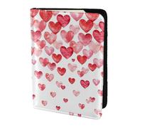 Falling Red Hearts - Soporte para pasaporte con estampado de corazones rojos, artículos esenciales de viaje, cartera antirrobo para tarjetas y pasaportes, tamaño para adaptarse a todos los pasaportes