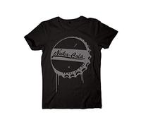 Fallout 4 Camiseta Nuka Cola Bottle Cap para Hombre, Negro, S