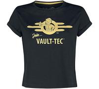 Fallout 76 - Join Vault-Tec Mujer Camiseta Negro S, 50% algodón, 50% poliéster, Ancho