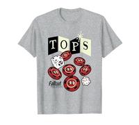 Fallout Tops Casino New Vegas Chips and Dice Video Game Camiseta, Hombre, Gris Jaspeado, L