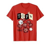 Fallout Tops Casino New Vegas Chips and Dice Video Game Camiseta, Hombre, Rojo, 3XL