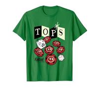 Fallout Tops Casino New Vegas Chips and Dice Video Game Camiseta, Hombre, Verde Kelly, 3XL