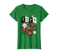 Fallout Tops Casino New Vegas Chips and Dice Video Game Camiseta, Mujer, Verde Kelly, 3XL