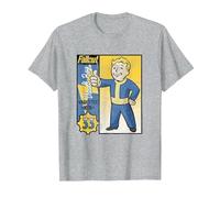 Fallout TV Series Vault-Tec De Cartas Coleccionables Camiseta, Hombre, Gris Jaspeado, 3XL