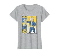 Fallout TV Series Vault-Tec De Cartas Coleccionables Camiseta, Mujer, Gris Jaspeado, XXL