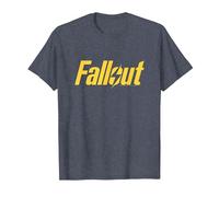 Fallout TV Series Yellow Lightning Logo Camiseta, Hombre, Azul Jaspeado, L