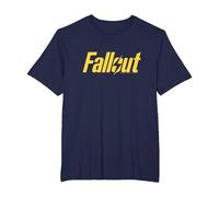 Fallout TV Series Yellow Lightning Logo Camiseta, Hombre Tallas Grandes, Azul Marino, 4X Alto