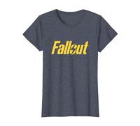 Fallout TV Series Yellow Lightning Logo Camiseta, Mujer, Azul Jaspeado, L