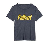 Fallout TV Series Yellow Lightning Logo Camiseta, Mujer Tallas Grandes, Azul Jaspeado, 1XL Grande