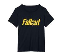 Fallout TV Series Yellow Lightning Logo Camiseta, Mujer Tallas Grandes, Negro, 1XL Grande
