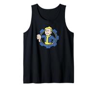 Fallout Vault Boy Thumbs Down Circle Gear Logo Video Game Camiseta sin Mangas