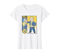Fallout Vault-Tec Trading Card TV Show Camiseta, Mujer, Blanco, M