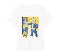 Fallout Vault-Tec Trading Card TV Show Camiseta, Mujer Tallas Grandes, Blanco, 3XL Grande