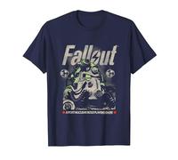 Fallout Video Game Distressed Character Portrait Camiseta, Hombre, Azul Marino, 3XL