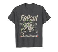 Fallout Video Game Distressed Character Portrait Camiseta, Hombre, Jaspeado Oscuro, 3XL
