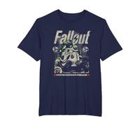 Fallout Video Game Distressed Character Portrait Camiseta, Hombre Tallas Grandes, Azul Marino, 3X Alto